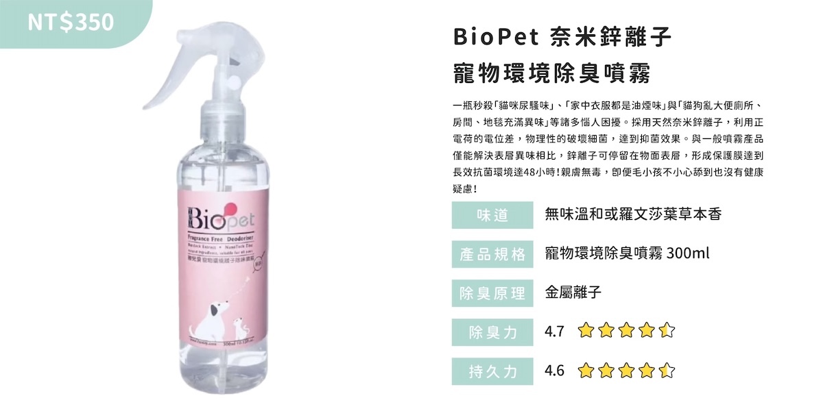 BioPet 寵物除臭噴霧,貓 除臭 推薦,貓尿 除臭