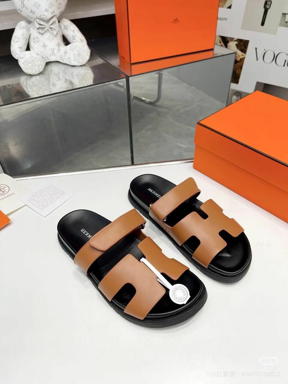 全新HERMES Chypre拖鞋/涼鞋42碼 金棕色/GOLD H222299Z 牛皮/魔術貼 Chypre sandal #二舅鞋#BRAND NEW #香榭站正品