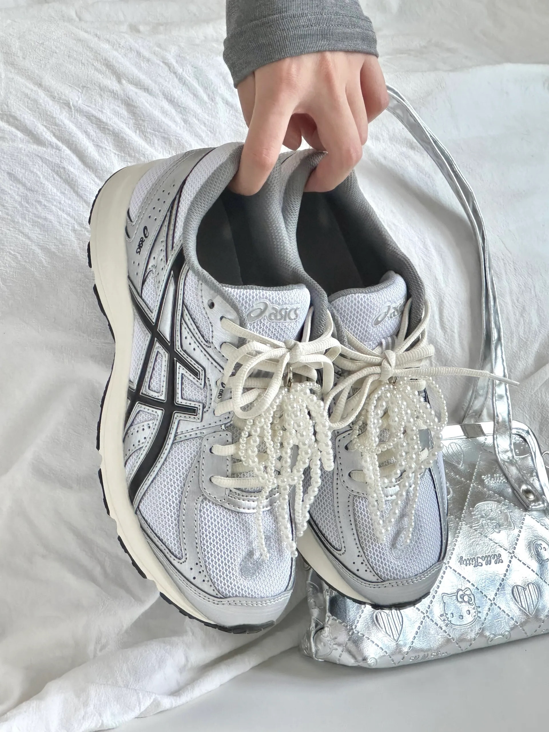 ASICS JOG 100S 銀奶油 白色 黑銀 奶油底 Y2K 復古 男女鞋 1201A967-100 / 預購