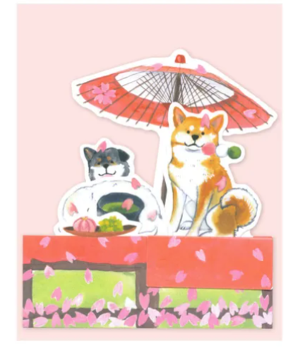 日式柴犬櫻花卡 (日本製)