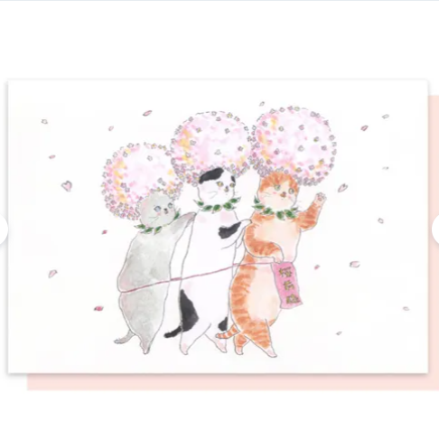 日式貓貓櫻花卡 (日本製)