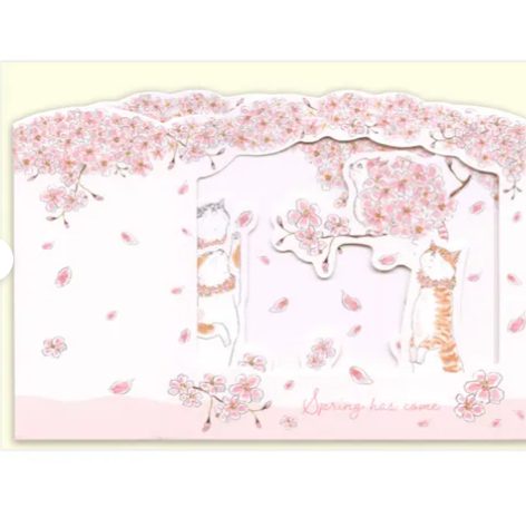 日式貓貓櫻花卡 (日本製)