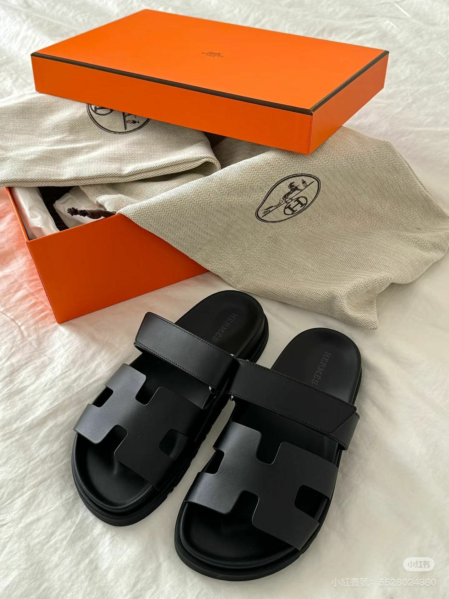 全新HERMES涼鞋 36碼  H222299Z 黑色牛皮 魔術貼 Chypre Sandal #二舅鞋 #BRAND NEW #香榭站正品