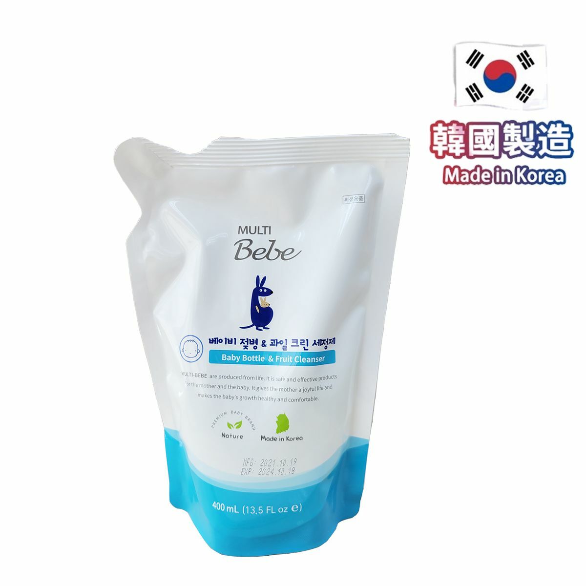 MULTIBebe - 嬰幼兒奶瓶清潔液 400ml 補充裝