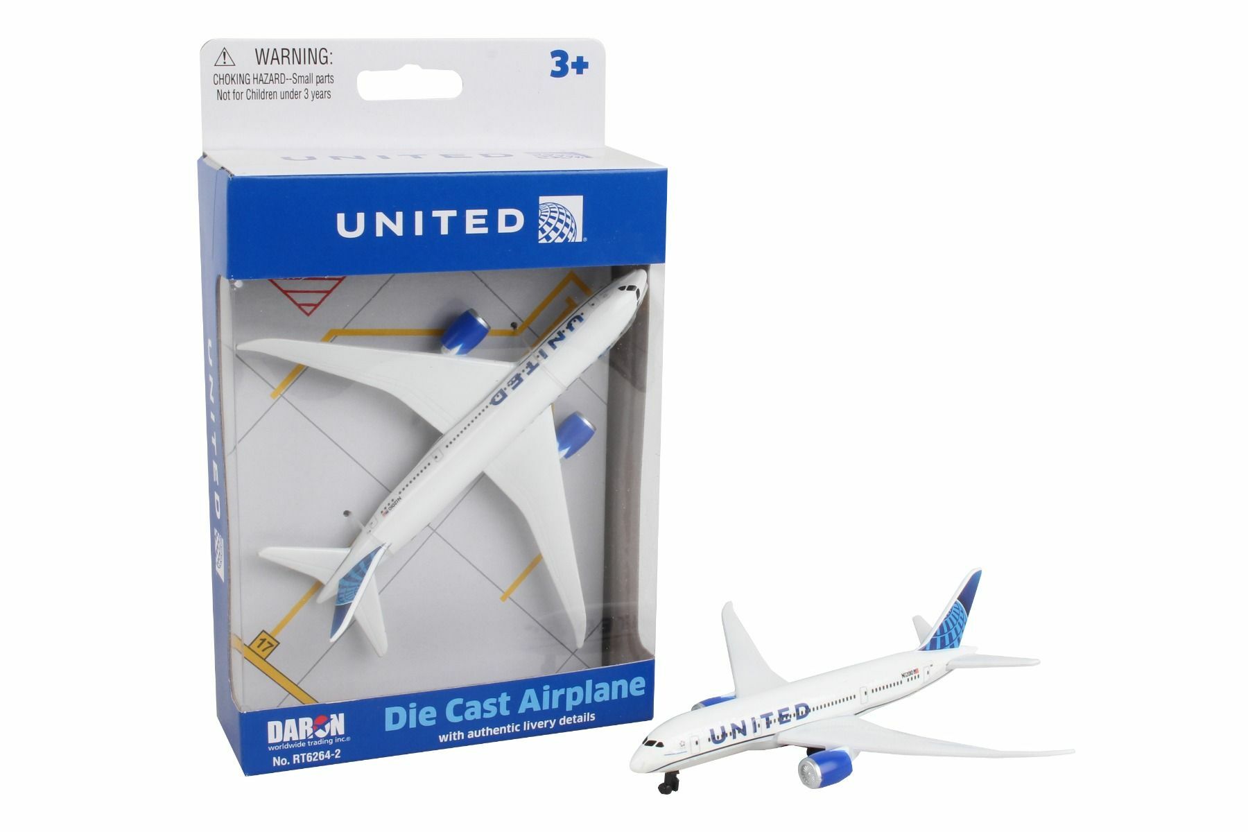 聯合航空 波音787新塗裝單架飛機玩具