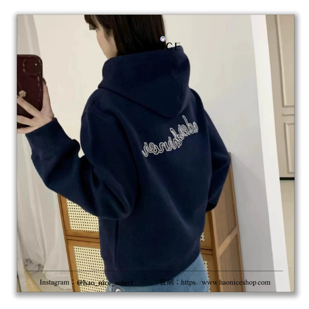 【HAO NICE 】韓國🇰🇷潮流ADER ooo 24FW秋冬新款 衣長短款慵懶風 高級感🈵️🈵 韓版顯瘦長袖 帽T