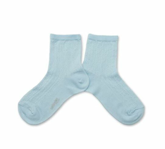(預購) COLLEGIEN 縷空針織短襪 Antoinette - 420 Glacier 冰河藍