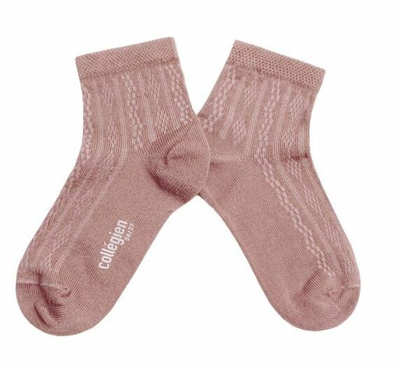 COLLEGIEN 縷空針織短襪 Antoinette- Vieux Rose復古粉