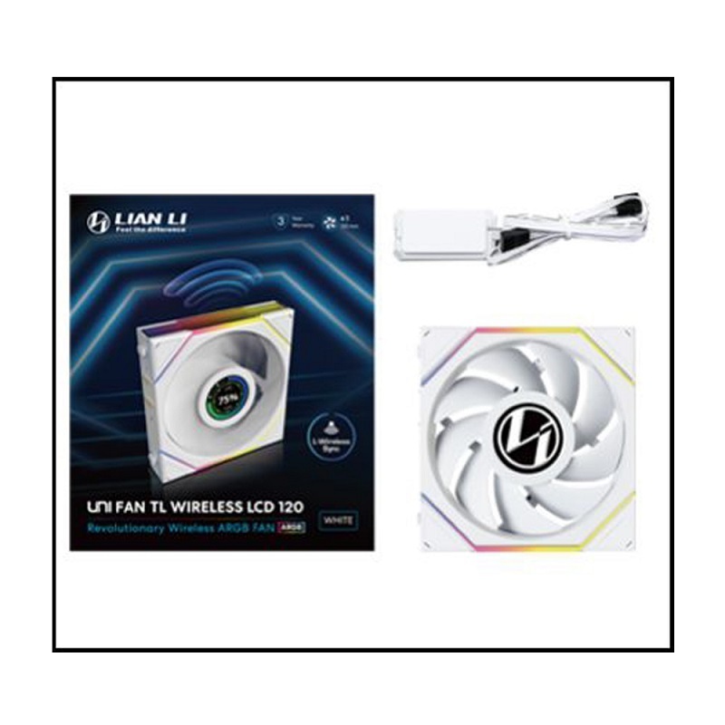 米特3C數位–LIANLI 聯力 TL WIRELESS 120 LCD 無線液晶屏積木風扇 正向單顆裝 需搭配控制器 黑色/白色
