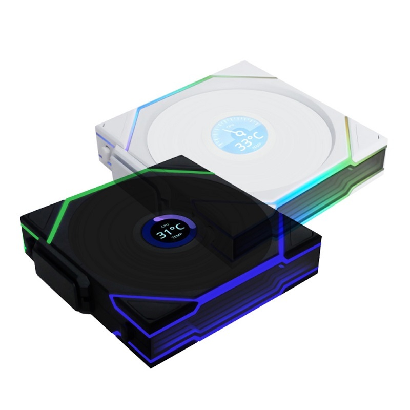 米特3C數位–LIANLI 聯力 TL WIRELESS 120 LCD 無線液晶屏積木風扇 反向單顆裝 需搭配控制器 黑色/白色