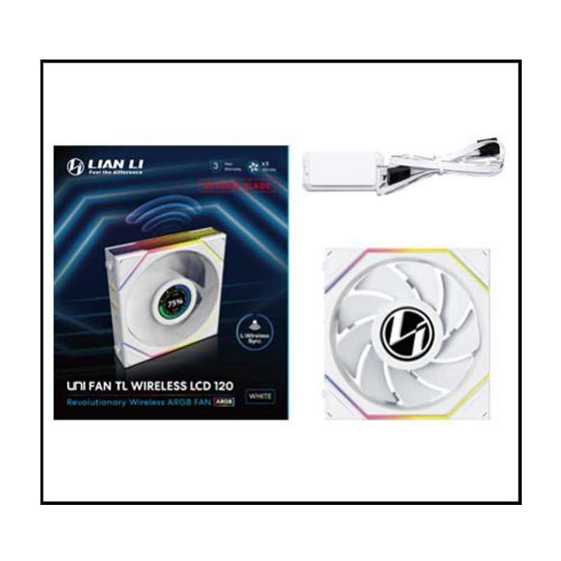 米特3C數位–LIANLI 聯力 TL WIRELESS 120 LCD 無線液晶屏積木風扇 反向單顆裝 需搭配控制器 黑色/白色