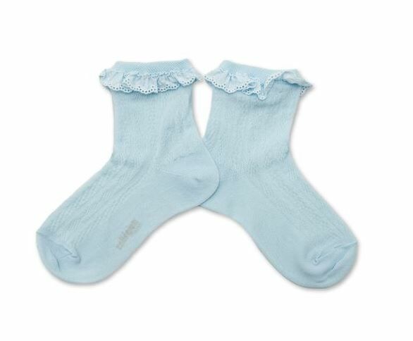 (預購) COLLEGIEN 刺繡低筒襪  Marie Antoinette - 420 Glacier 冰河藍