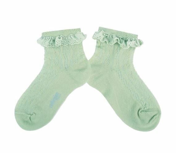 COLLEGIEN 刺繡低筒襪  Marie Antoinette - Verveine淺綠