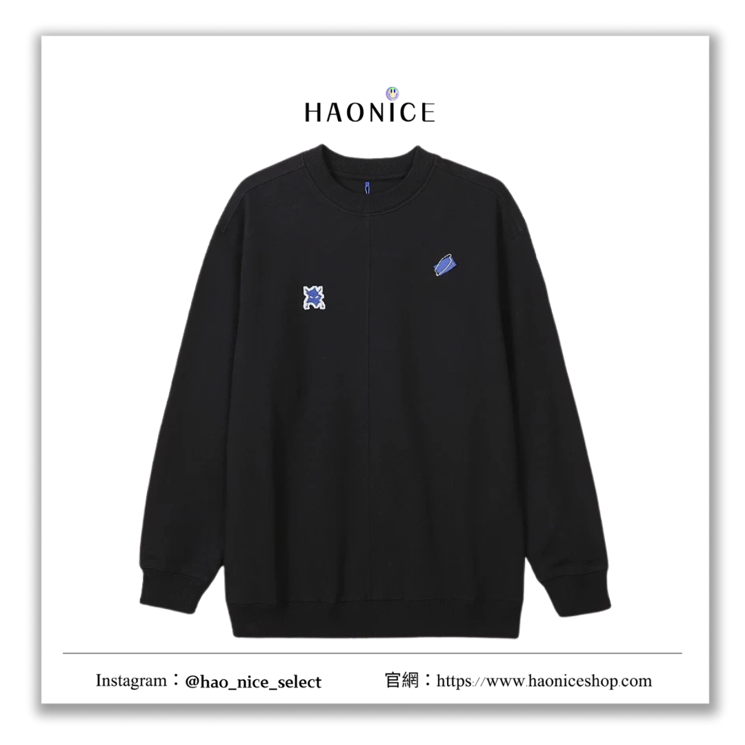 【HAO NICE 】韓國🇰🇷潮流 ADER ERROR 24FW 秋冬新款 可愛小怪獸刺繡👾 素色百搭長袖 大學T