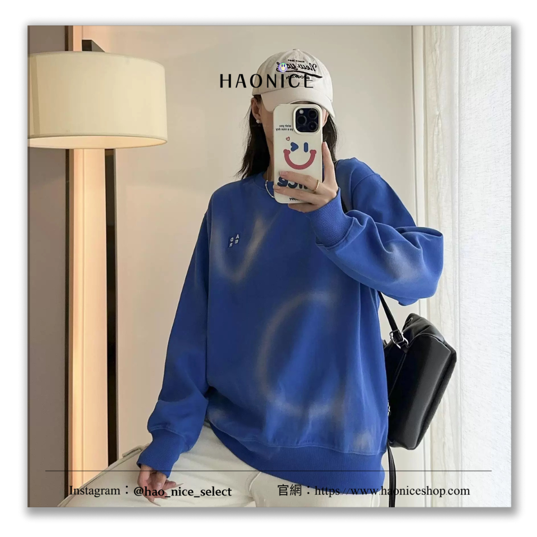【HAO NICE 】韓國🇰🇷潮流 ADER error 24FW 秋冬新款 經典小標刺繡 扎染設計感🈵🈵 韓版慵懶風 長袖 大學T