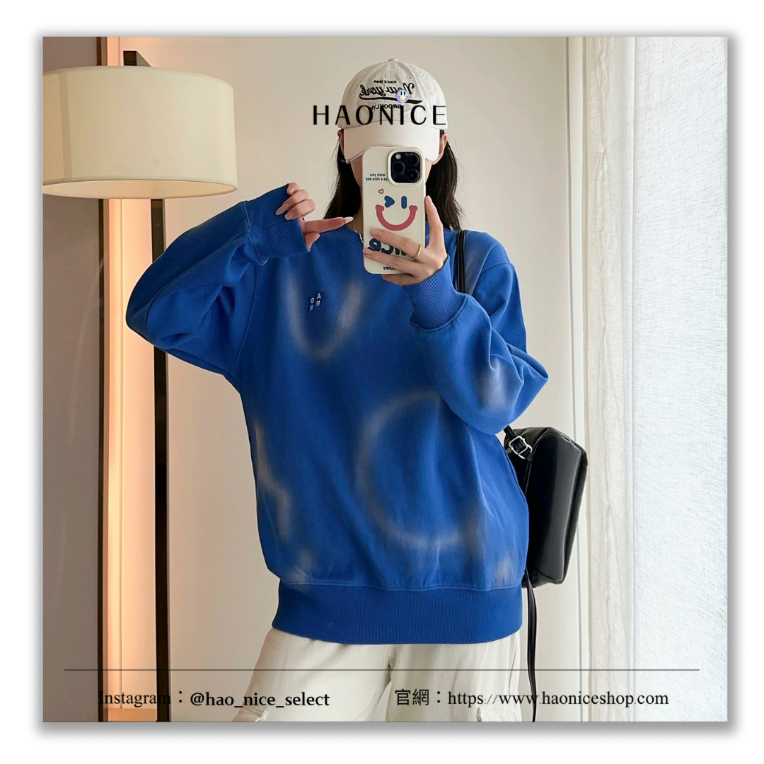 【HAO NICE 】韓國🇰🇷潮流 ADER error 24FW 秋冬新款 經典小標刺繡 扎染設計感🈵🈵 韓版慵懶風 長袖 大學T