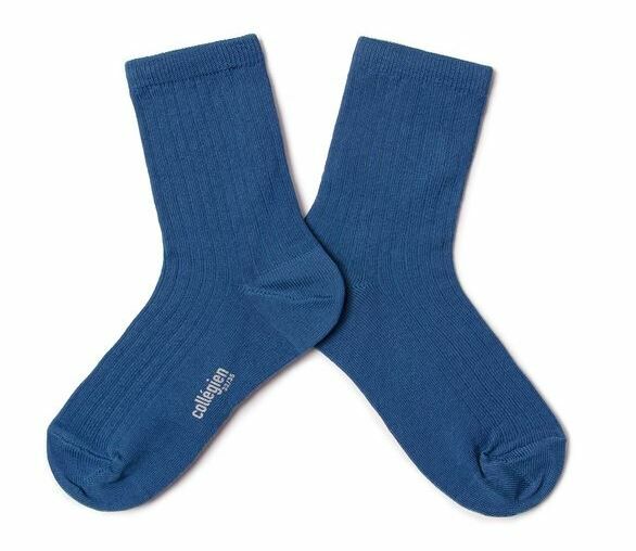 COLLEGIEN 羅紋中筒襪  Paul - Bleu Saphir寶藍