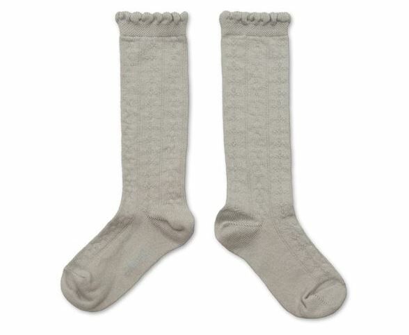 COLLEGIEN 縷空針織及膝襪  Juliette  -Gris Perle珍珠灰