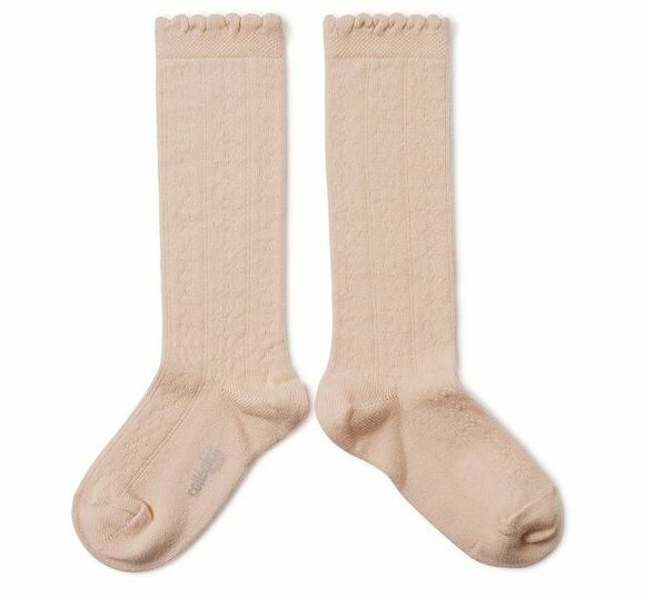 COLLEGIEN 縷空針織及膝襪  Juliette  -Sorbet冰淇淋粉