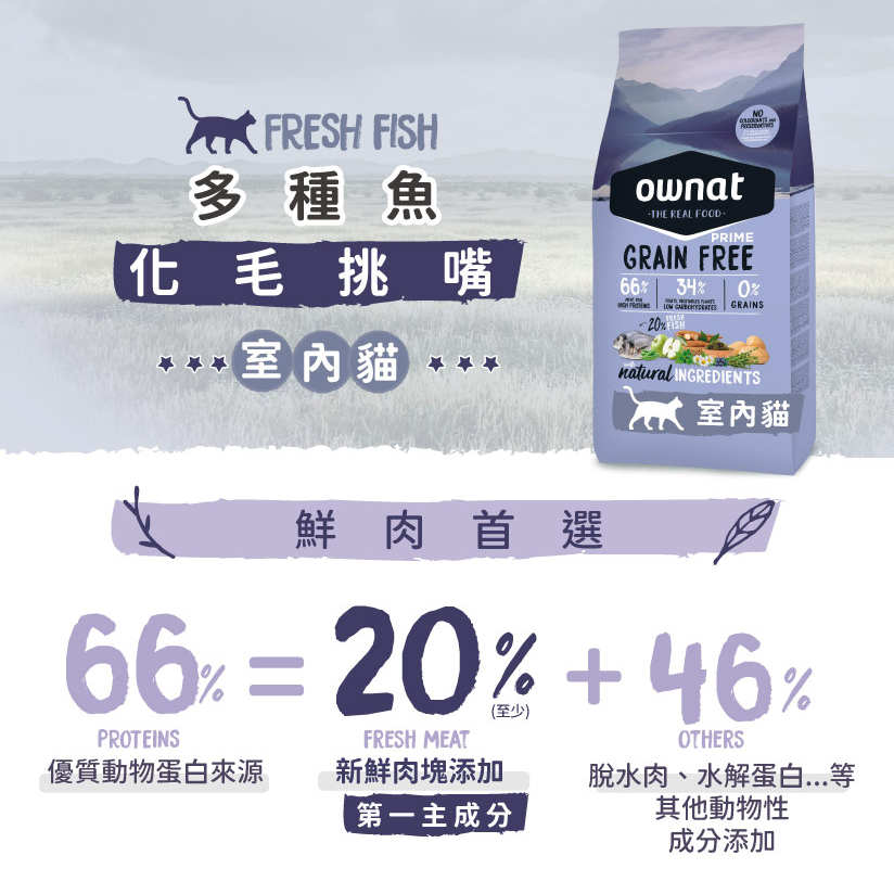 ownat 歐娜特 | Grain Free Prime頂級系列 CARE系列  貓飼料