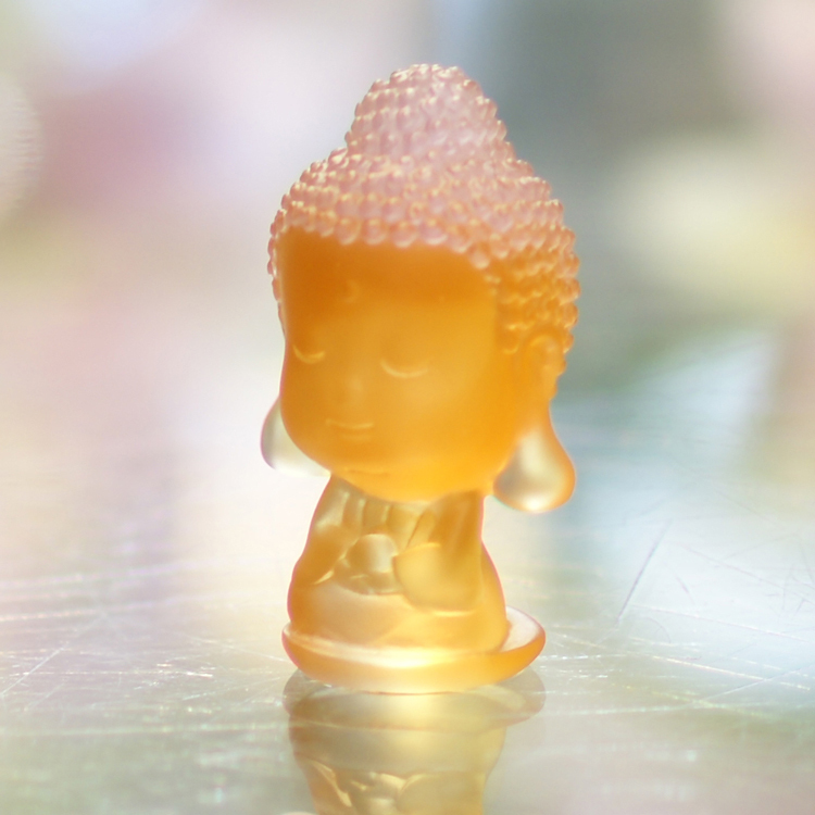 鹿港窯水晶琉璃｜Q版釋迦牟尼佛公仔 智慧覺悟守護平安吉祥