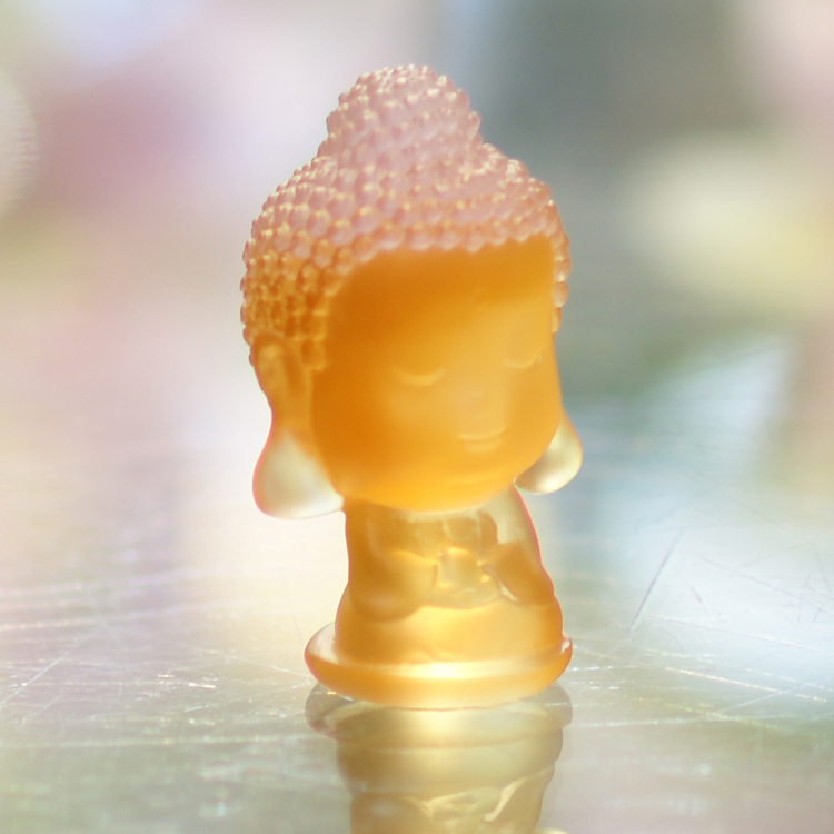 鹿港窯水晶琉璃｜Q版釋迦牟尼佛公仔 智慧覺悟守護平安吉祥