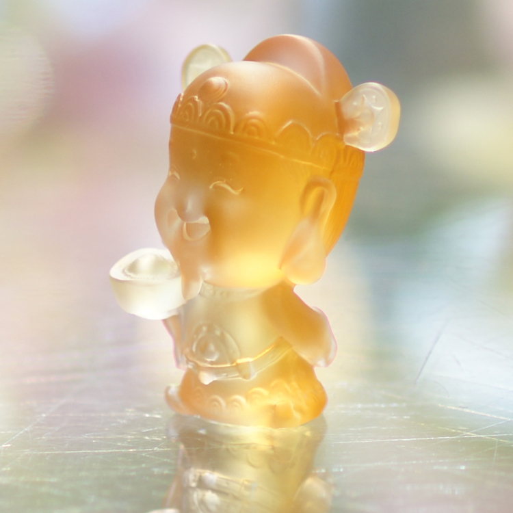 鹿港窯水晶琉璃｜Q版財神爺公仔 開運招財理財達人