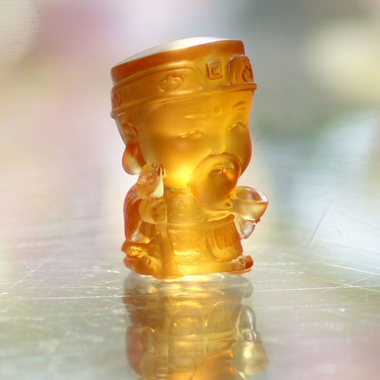 鹿港窯｜Q版土地公水晶琉璃擺飾｜居家開運福德正神｜公道達人守護平安財運