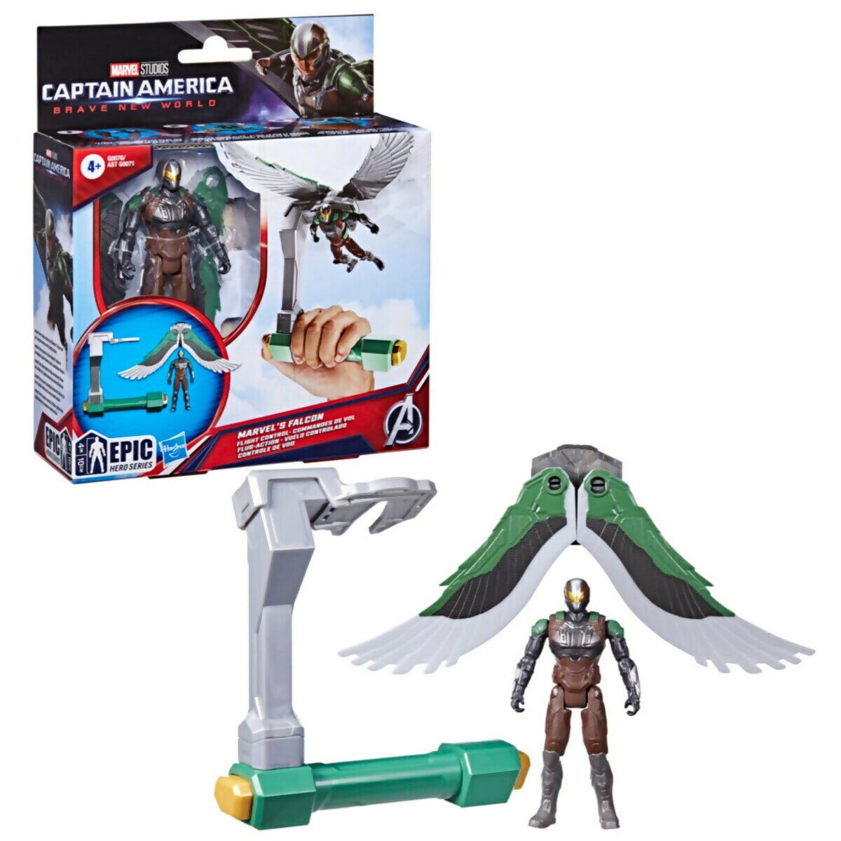 《 孩之寶 HASBRO 》 漫威美國隊長BNW4吋握把飛行人物(混裝) - 綠