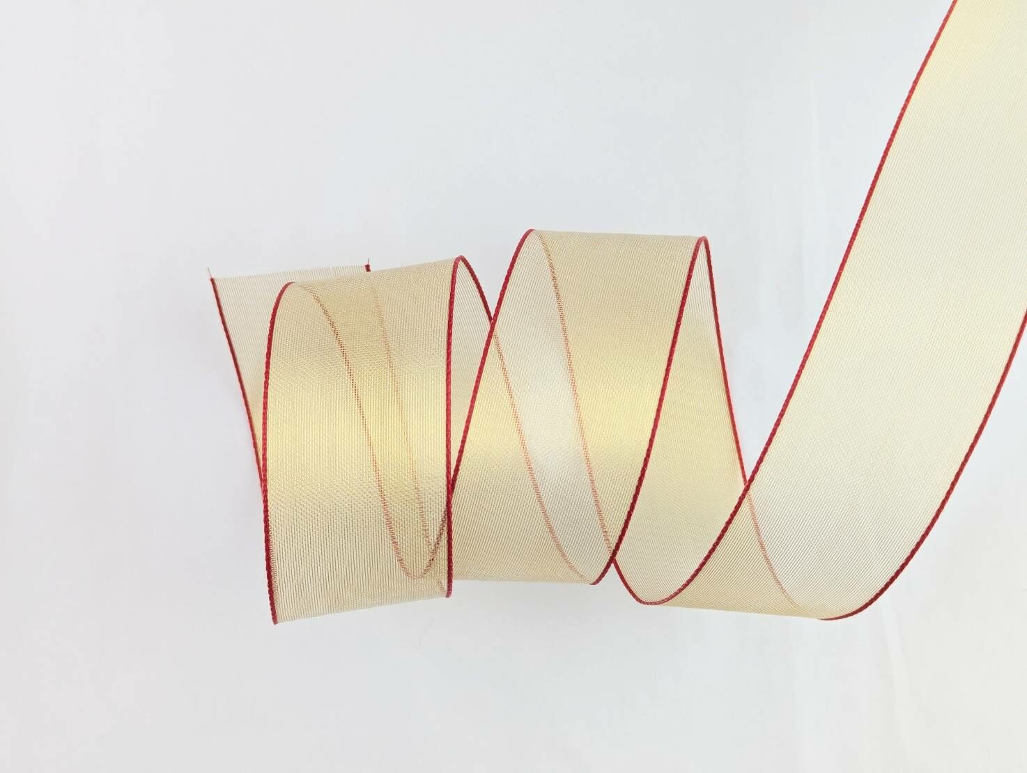 紅邊霧金 _金屬緞帶/鐵絲_25碼大捲_絕版Outlet