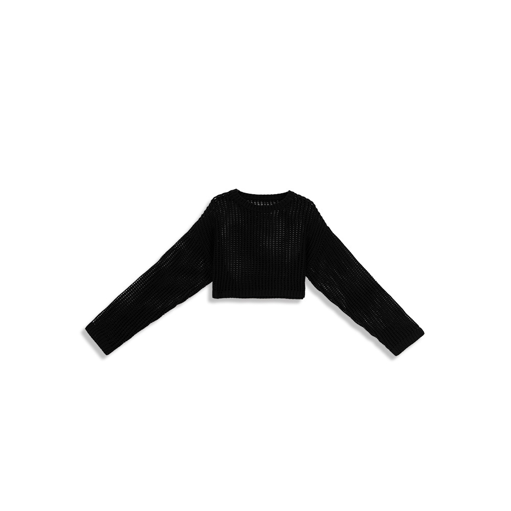 Knitted hollow cropped top sold in five colors【01013323】in stock+pre-order