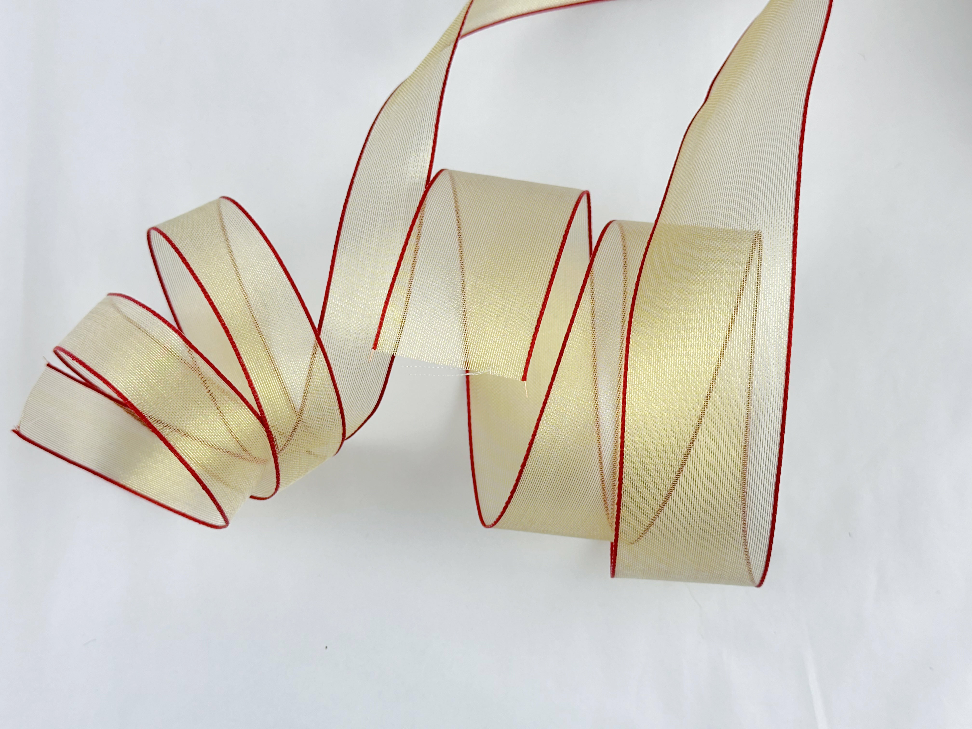 紅邊霧金 _金屬緞帶/鐵絲_25碼大捲_絕版Outlet