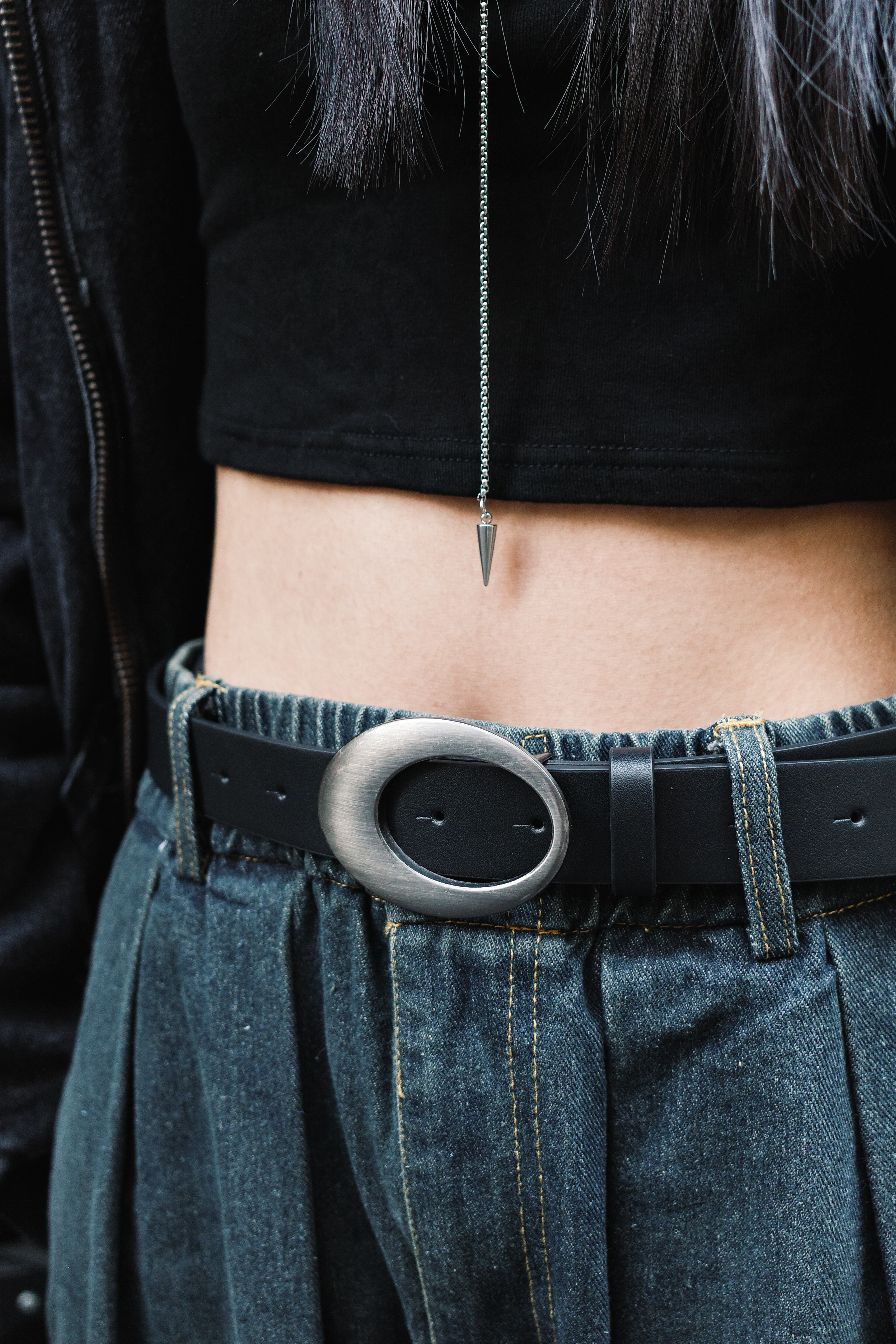 『Always_Good』橢圓 金屬 皮帶