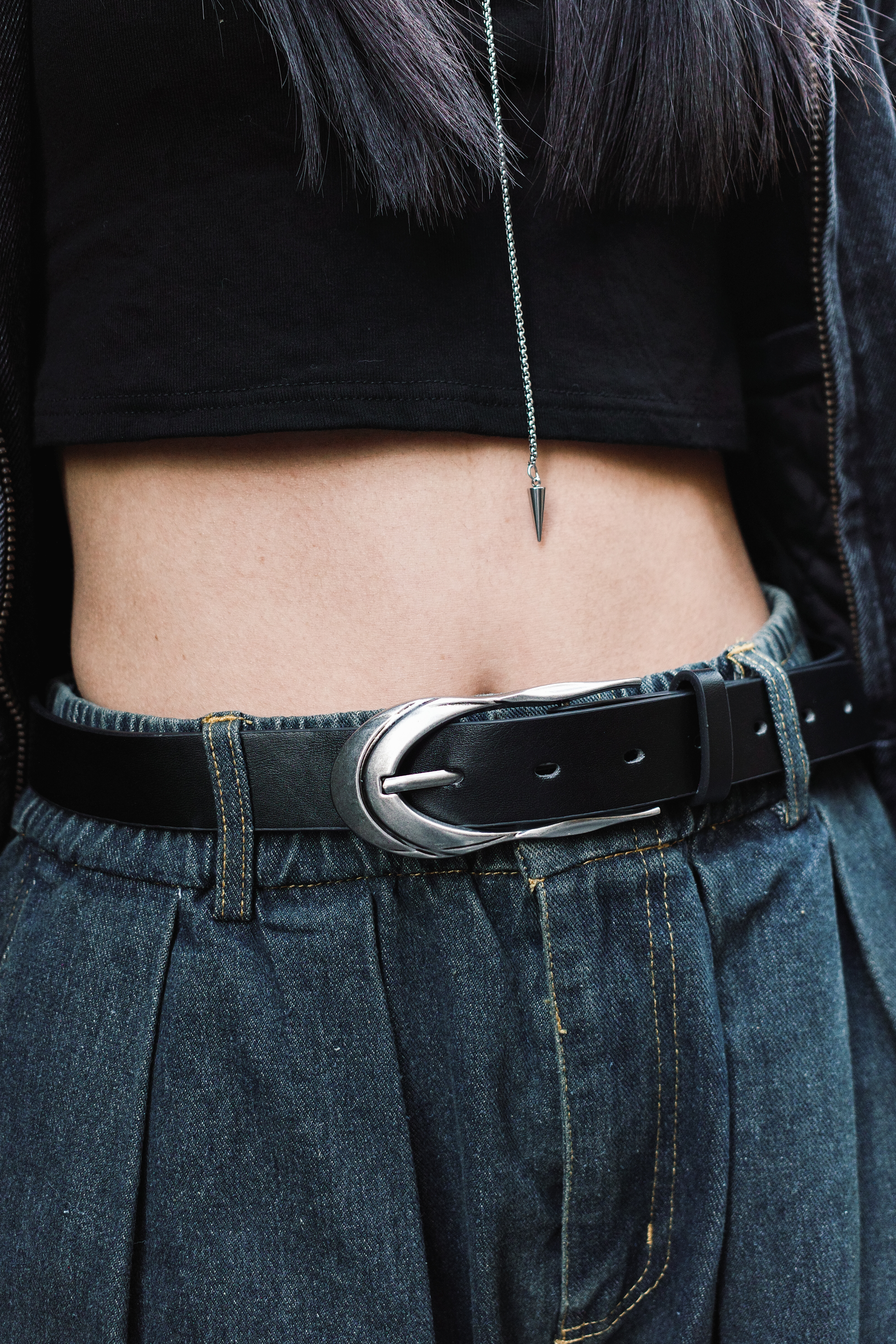 『Always_Good』異形 做舊 鍍銀 皮帶