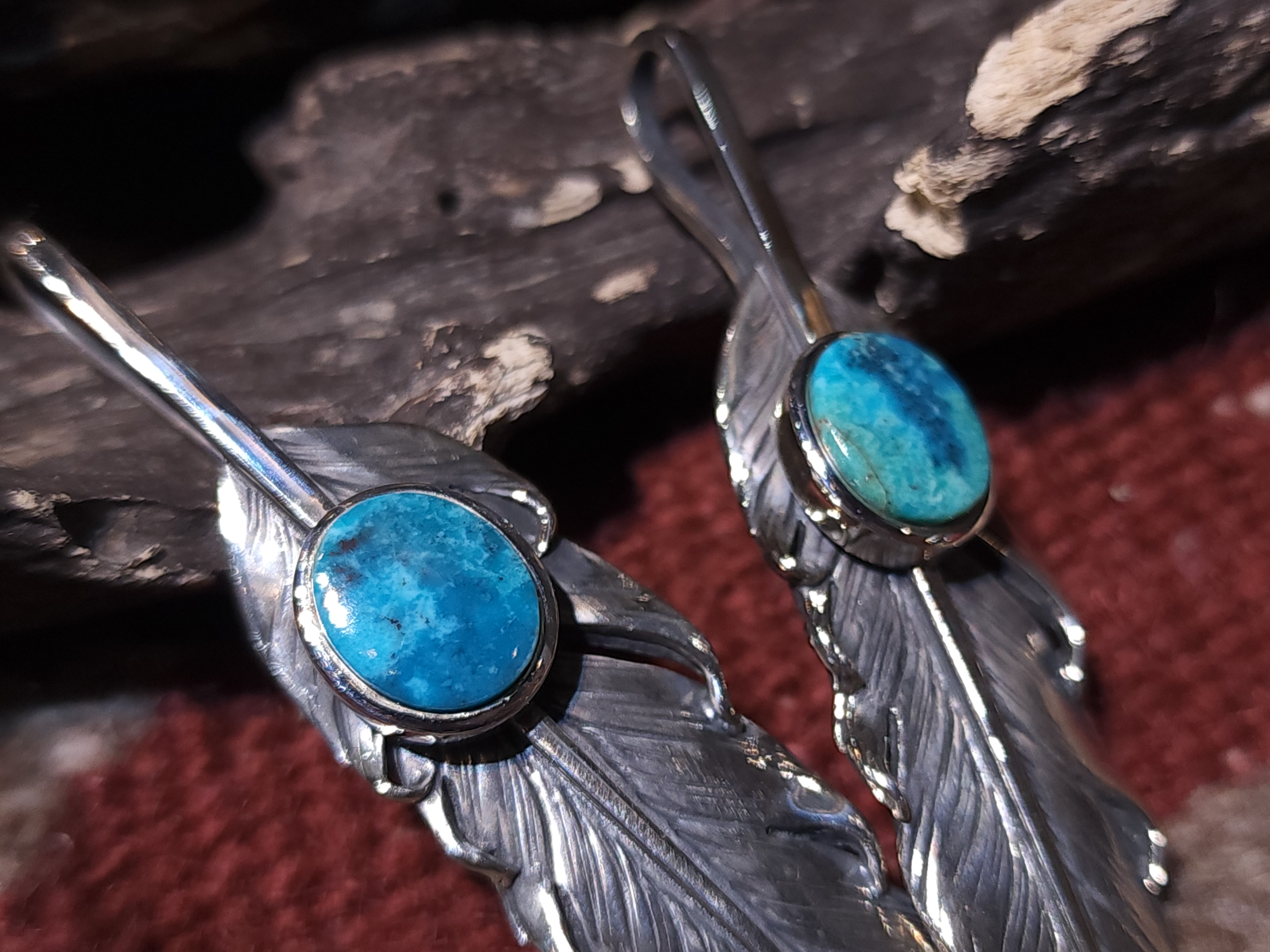 *Black Venom Jewelry-Freedom & Prayer XL(8cm)鑲 Nacozari 松石銀羽。