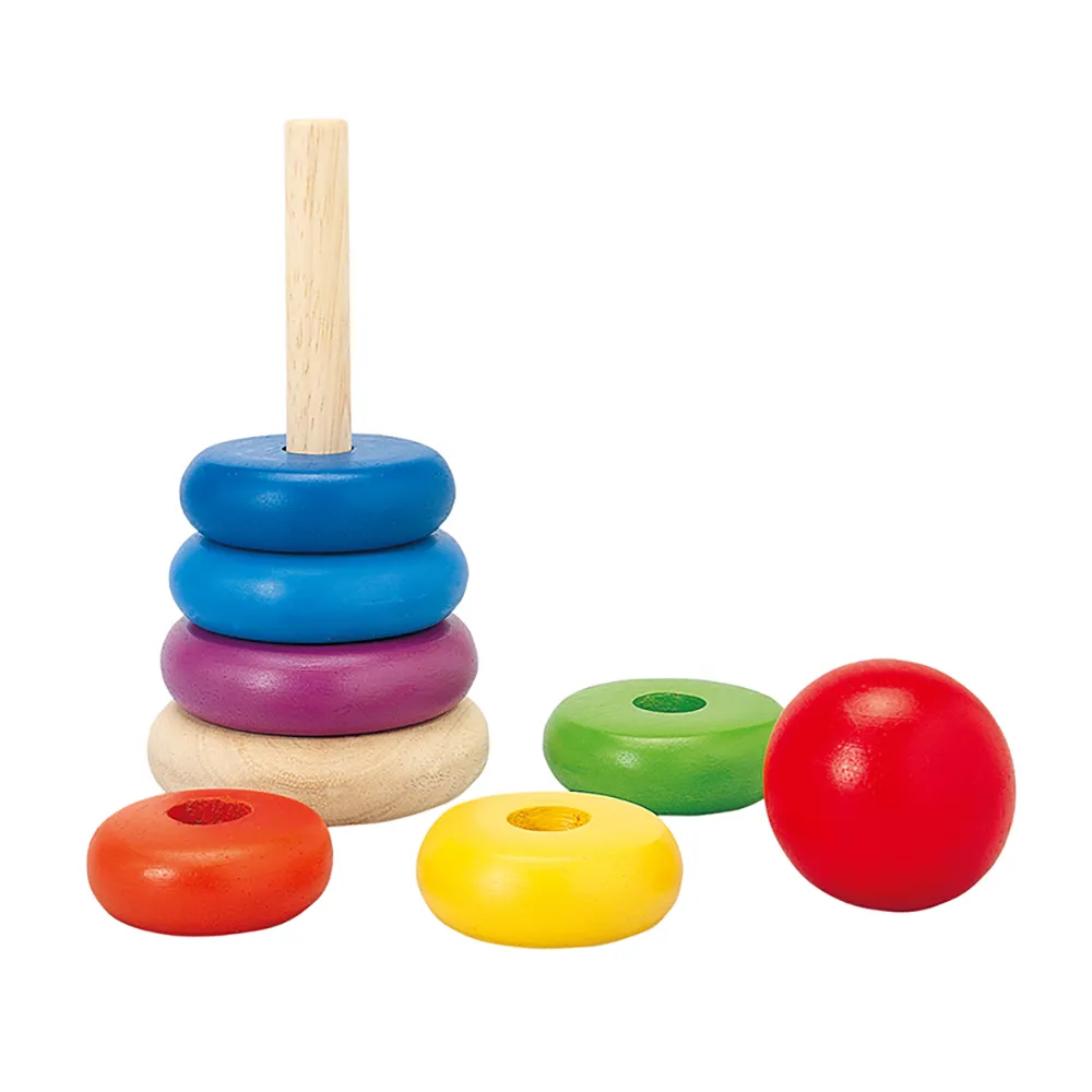 【樂森藥局】泰國 Plantoys 原木感統玩具 彩虹疊疊樂 5124