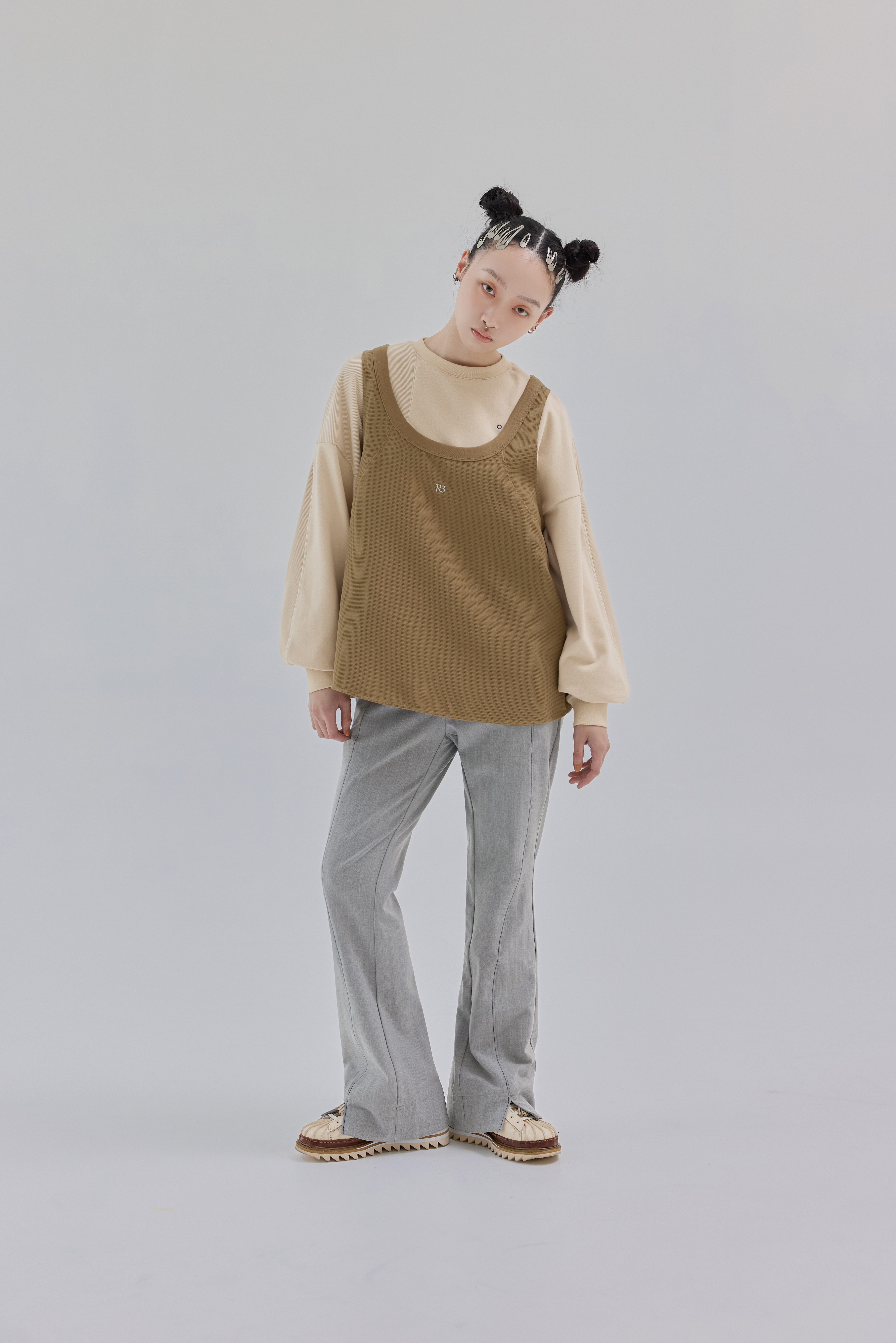 Casual Ribbed Vest｜Peanut butter