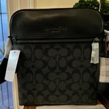 [S] COACH 4010 HSTN FLIGHT BAG SIGNATURE,QB/CHARCOAL/BLACK, 193971884325 (SCO1076)