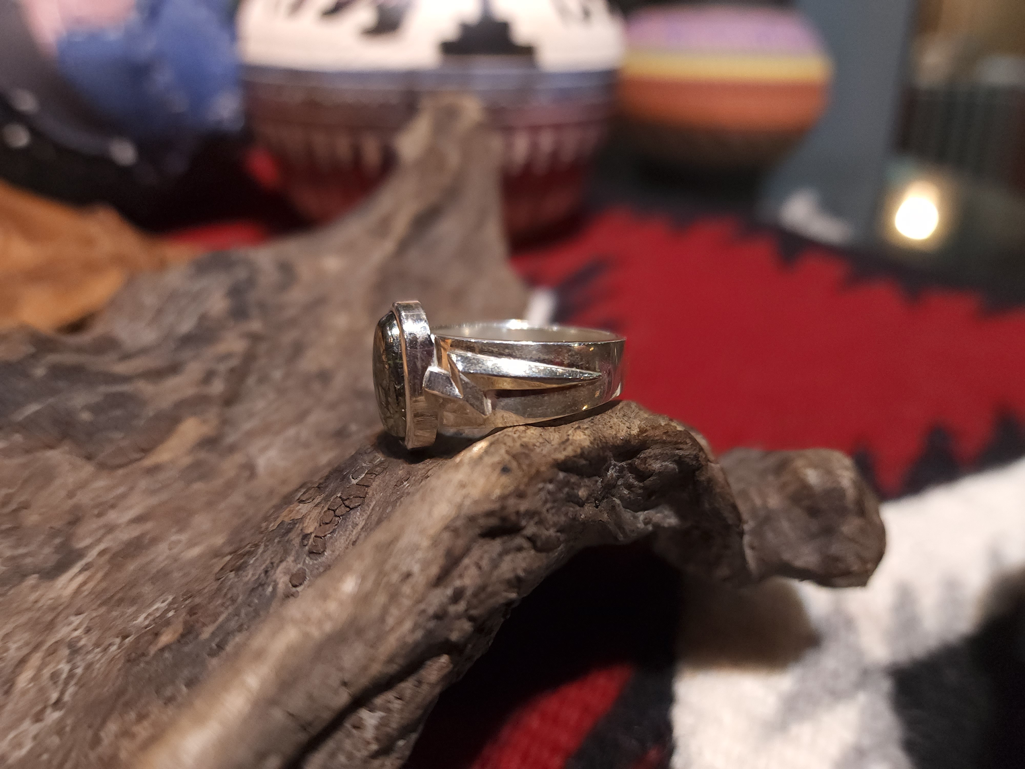 *Black Venom Jewelry- Freedom & Prayer 純銀閃電戒鑲 Morenci II 松石。