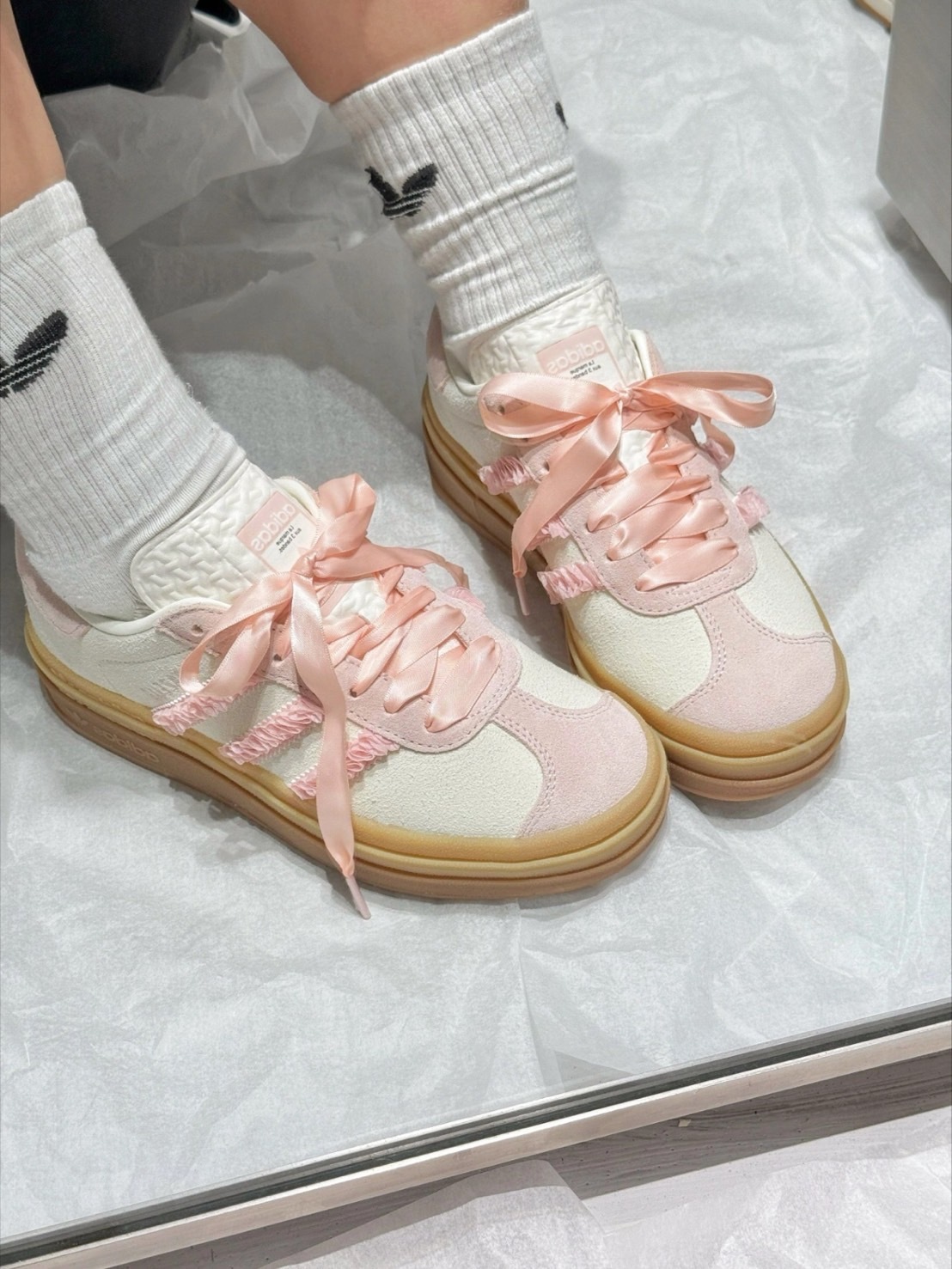 ADIDAS ORIGINALS GAZELLE BOLD 櫻花 粉麂皮 緞帶 JR8374