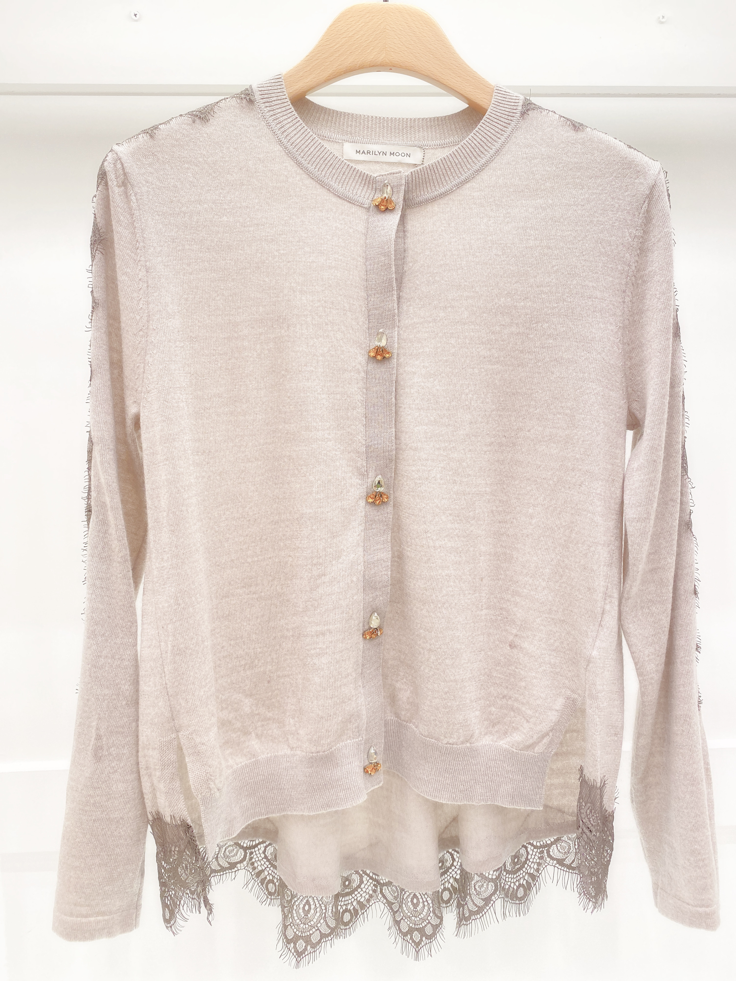 寶石釦lace肩袖外套