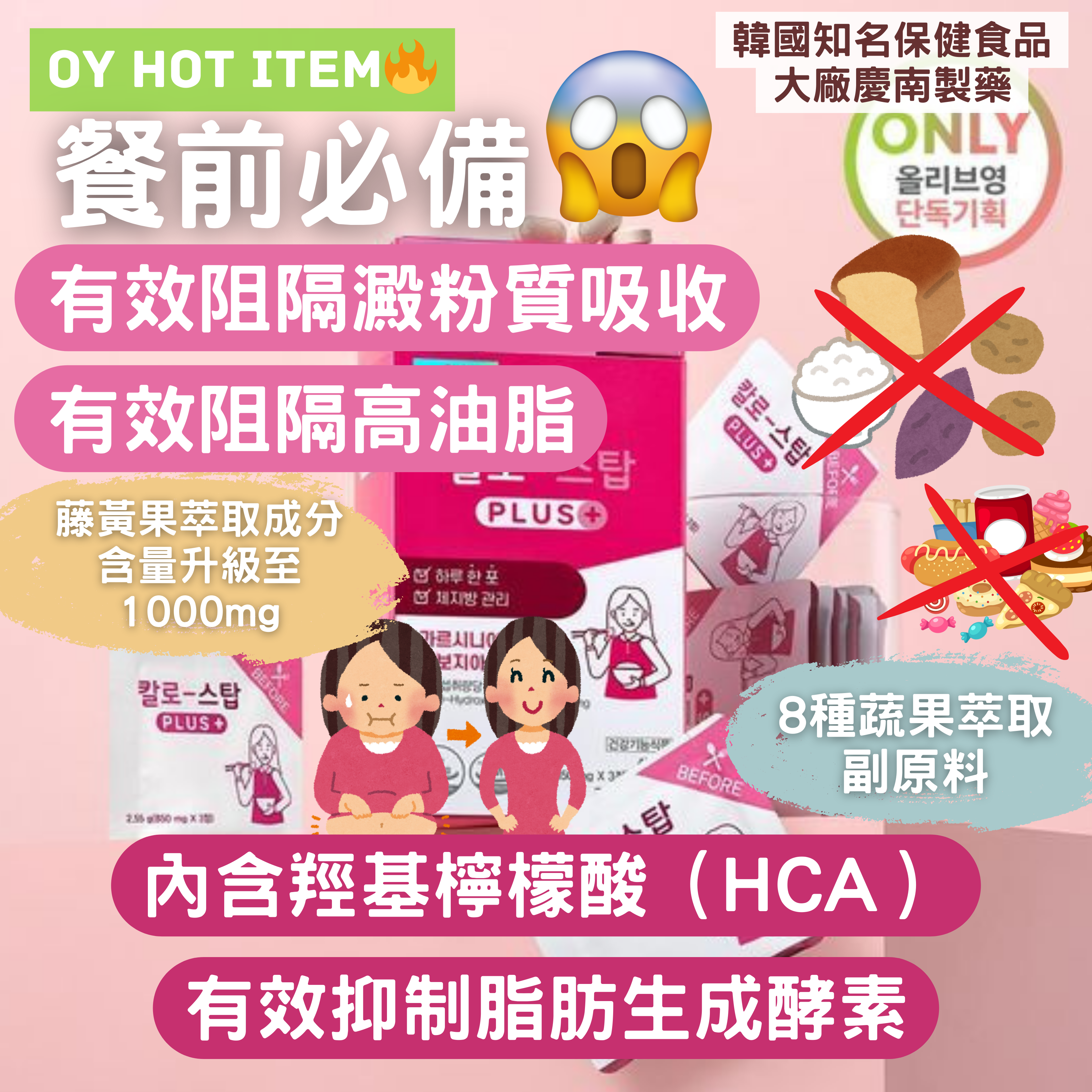 【現貨】【OY大熱🔥碳水零負擔 餐前阻隔丸】韓國 LEMONA 慶南制藥 KALO-STOP 消脂阻隔丸 (餐前)