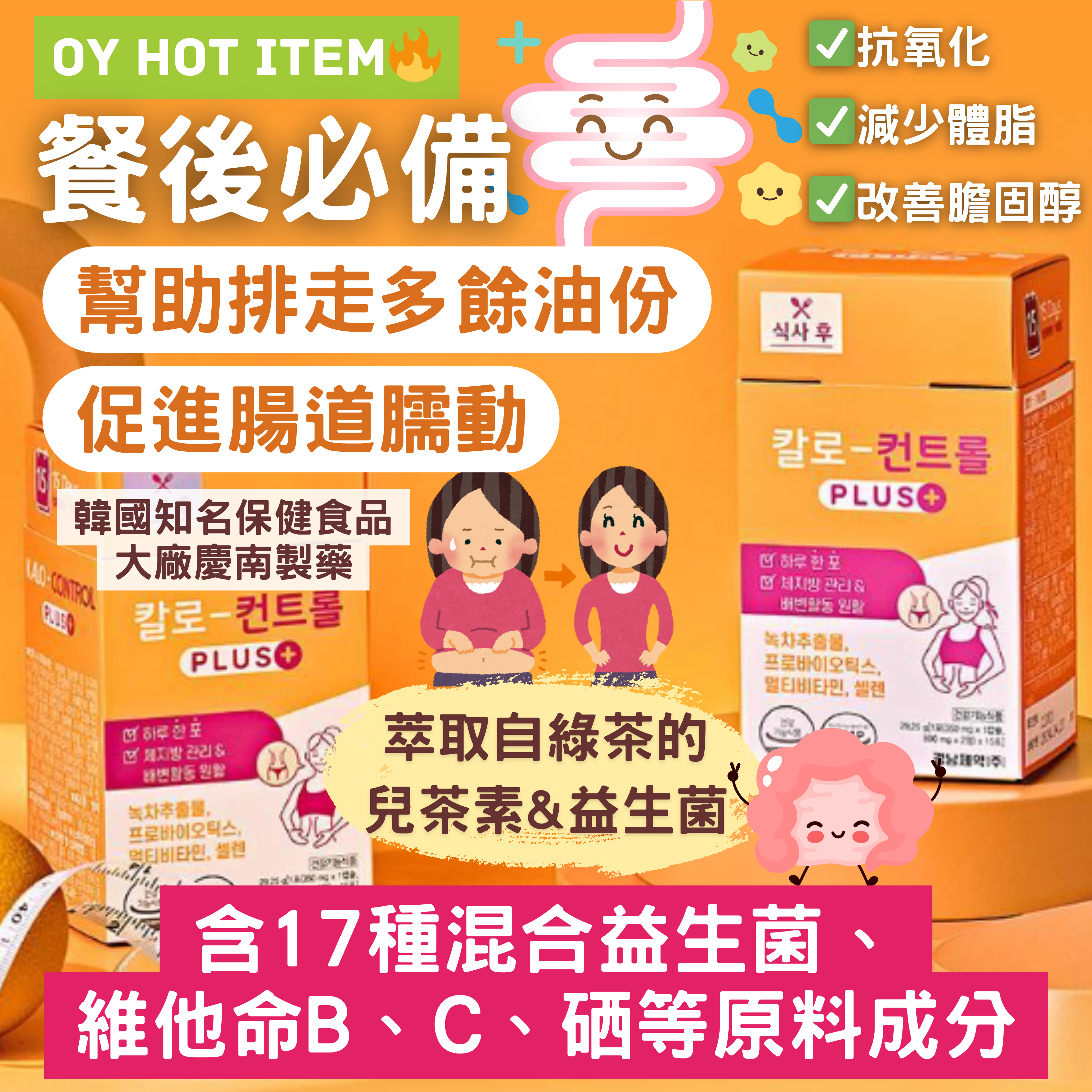 【現貨】【OY大熱🔥再見油脂 餐後阻隔丸】韓國 LEMONA 慶南制藥 KALO-CONTROL 消脂阻隔丸 (餐後)