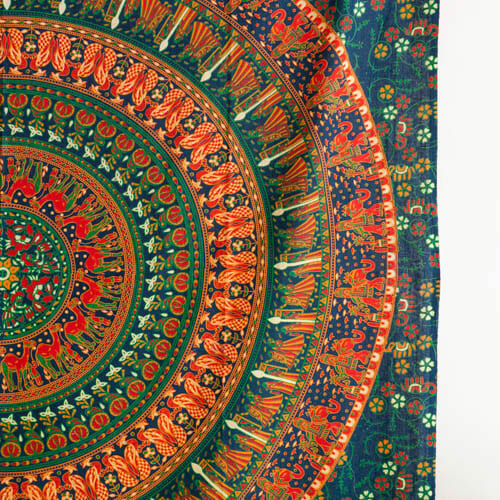 孔雀花紋掛布／野餐墊 － 自然