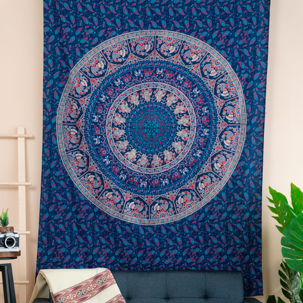 孔雀花紋掛布／野餐墊 － 直覺