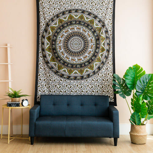 孔雀花紋掛布／野餐墊 － 忠實