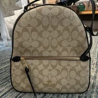 [S] COACH C2002 JORDYN BACKPACK IN BLOCKED SIGNATURE CANVAS,IM/LIGHT KHAKI/BROWN MULTI, 195031620898 (SCO1097)