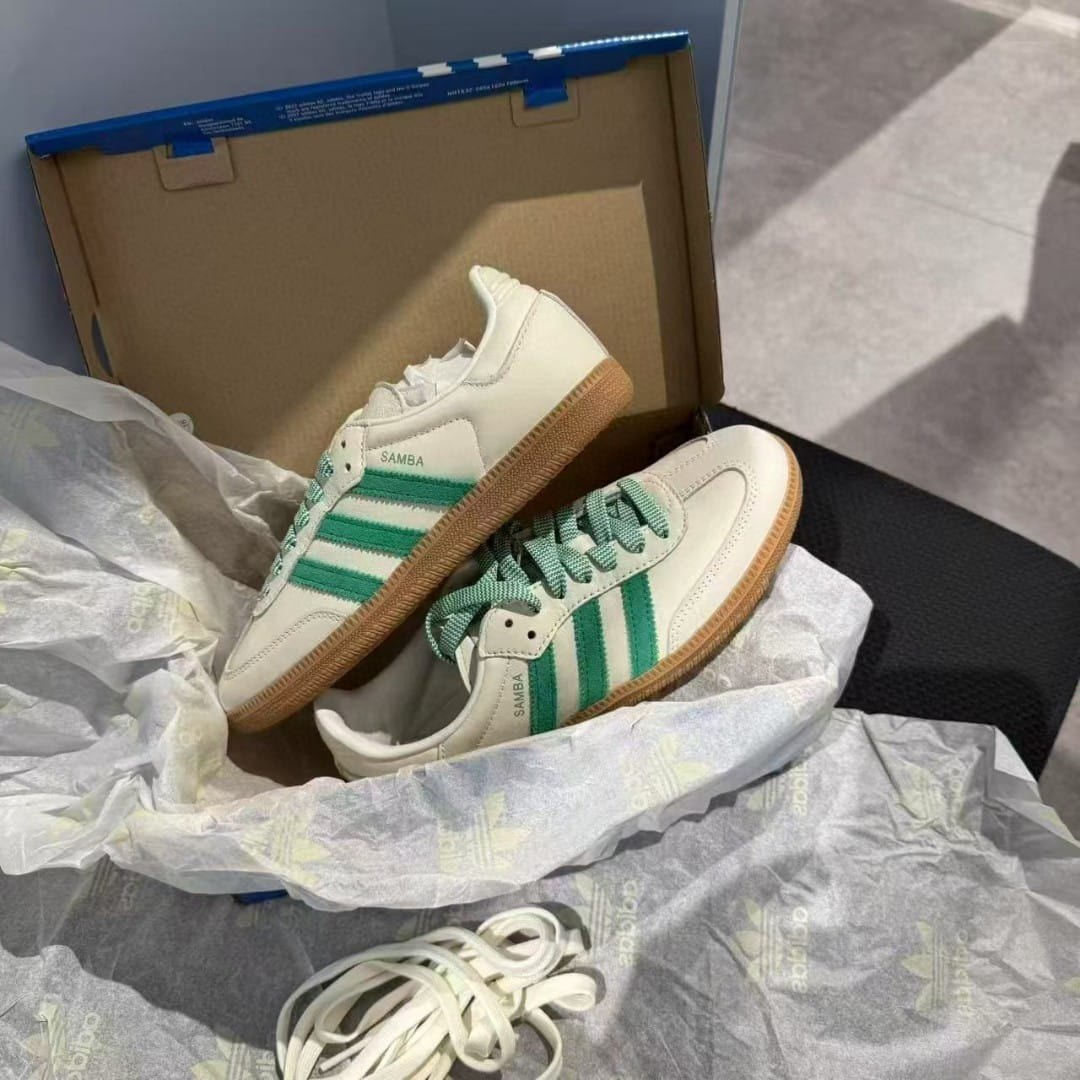 ADIDAS SAMBA OFF WHITE - 珊瑚綠焦糖底 [限時勁減!]