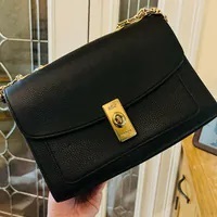 [S] COACH C8595 SNK TRM LEATHER LANE SHB,IM/BLACK MULTI, 195031482090 (SCO1112)
