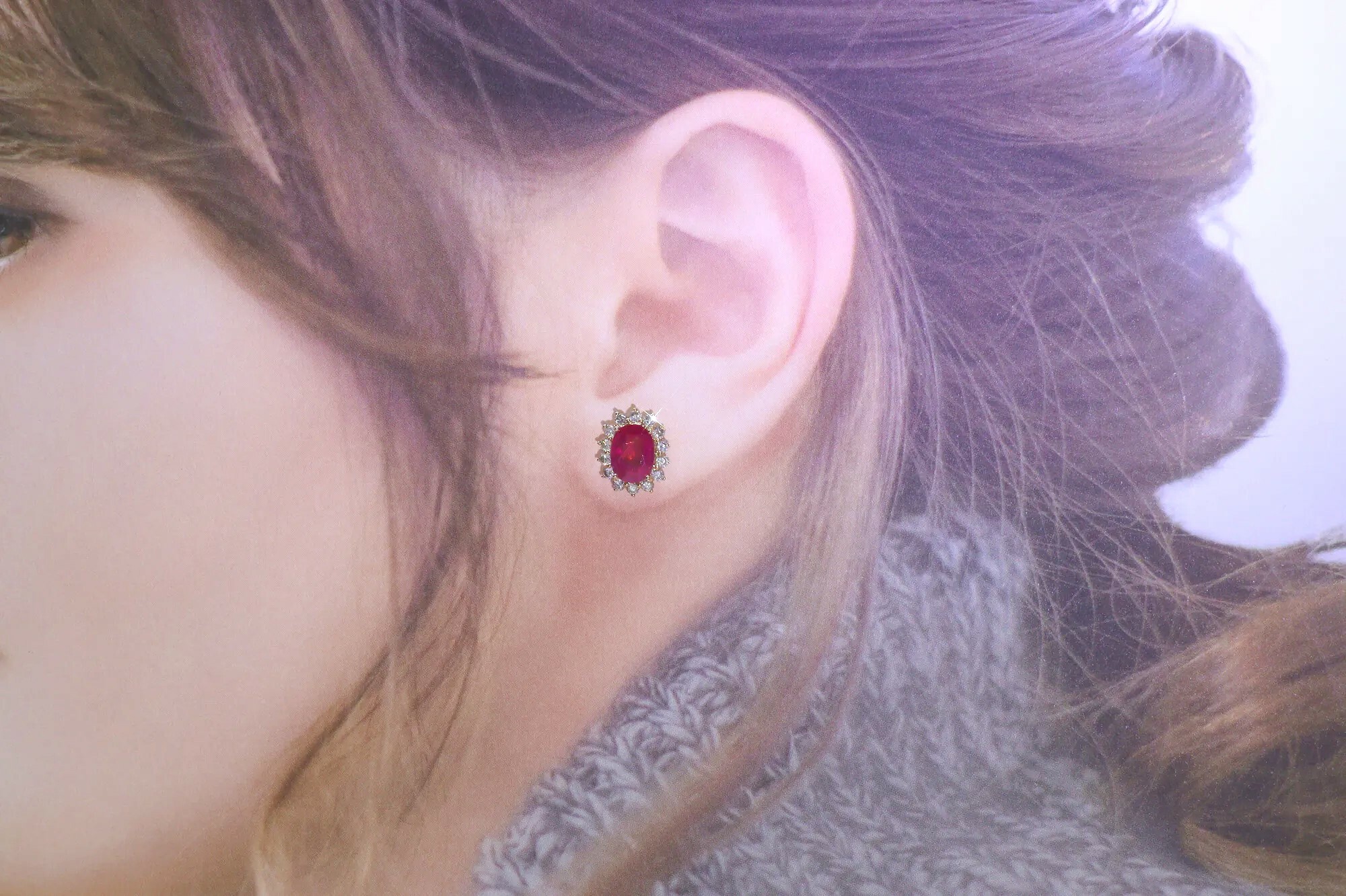 18K White Gold 3.01ct Ruby and Diamond Earrings